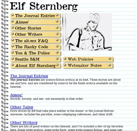 Image of ElfSternberg.com circa 1995